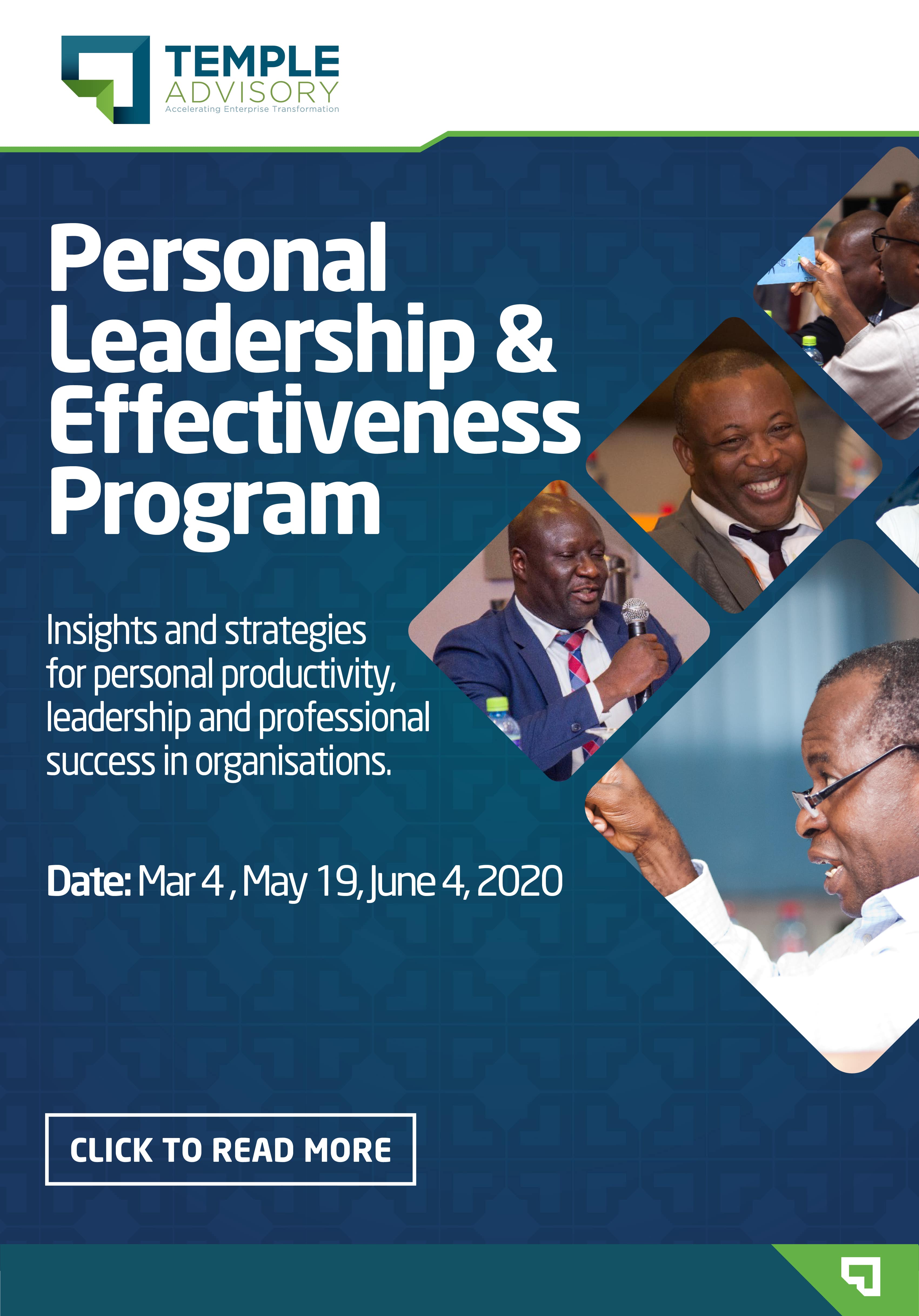 Personal Leadership & Effectiveness Program | TEMPLE Advisory